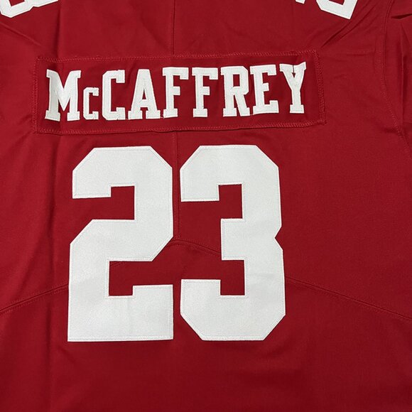 San Francisco 49ers #23 Christian Mccaffrey Red Jersey Size L - Picture 6 of 6